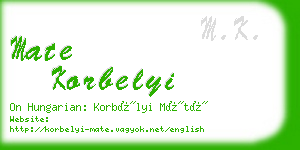 mate korbelyi business card